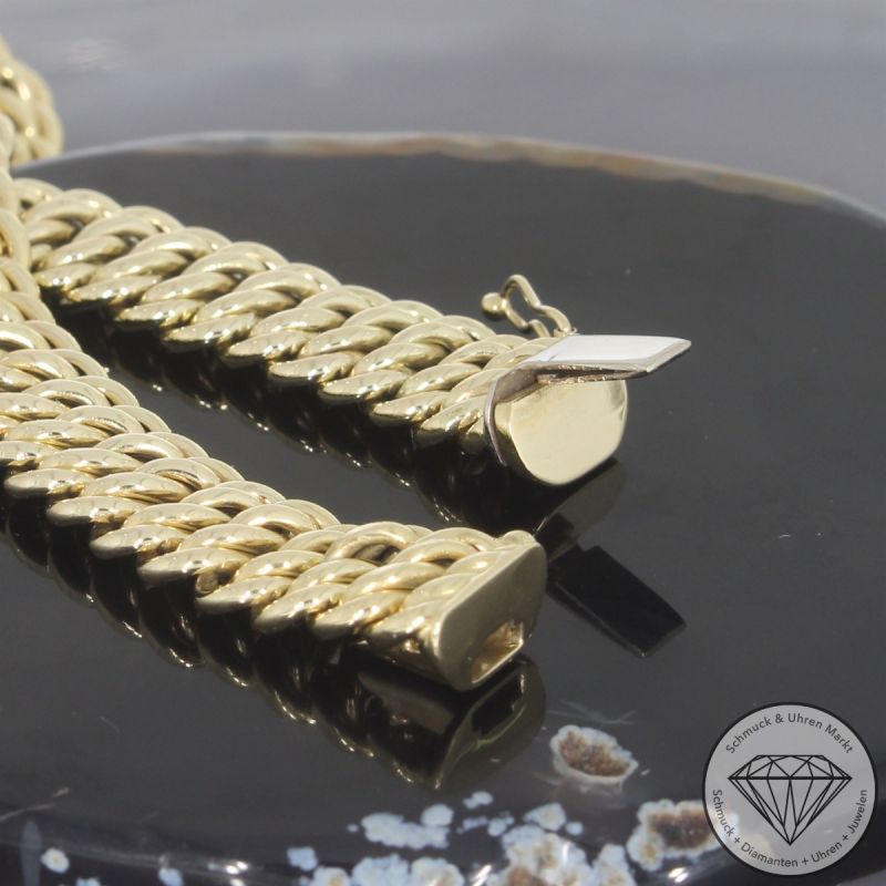 Wert 2790 € Doppel Panzer Armband 585er/14 Karat Gelb Gold Länge 17,5 cm – 105638