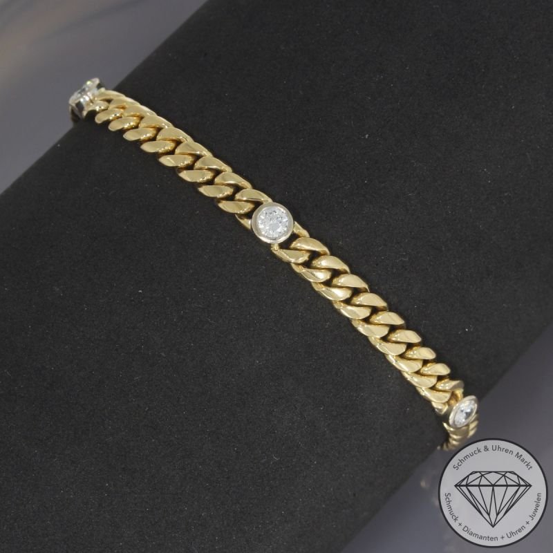 Wert 6900 € Brillant Panzer Armband (ca. 0,75 carat) in 750er 18 K Gelbgold - 105640