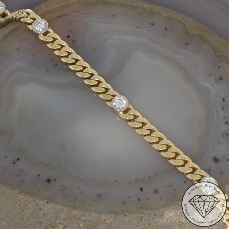 Wert 6900 € Brillant Panzer Armband (ca. 0,75 carat) in 750er 18 K Gelbgold - 105640