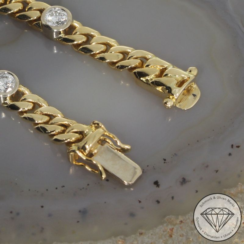 Wert 6900 € Brillant Panzer Armband (ca. 0,75 carat) in 750er 18 K Gelbgold - 105640
