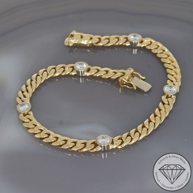 Wert 6900 € Brillant Panzer Armband (ca. 0,75 carat) in 750er 18 K Gelbgold - 105640