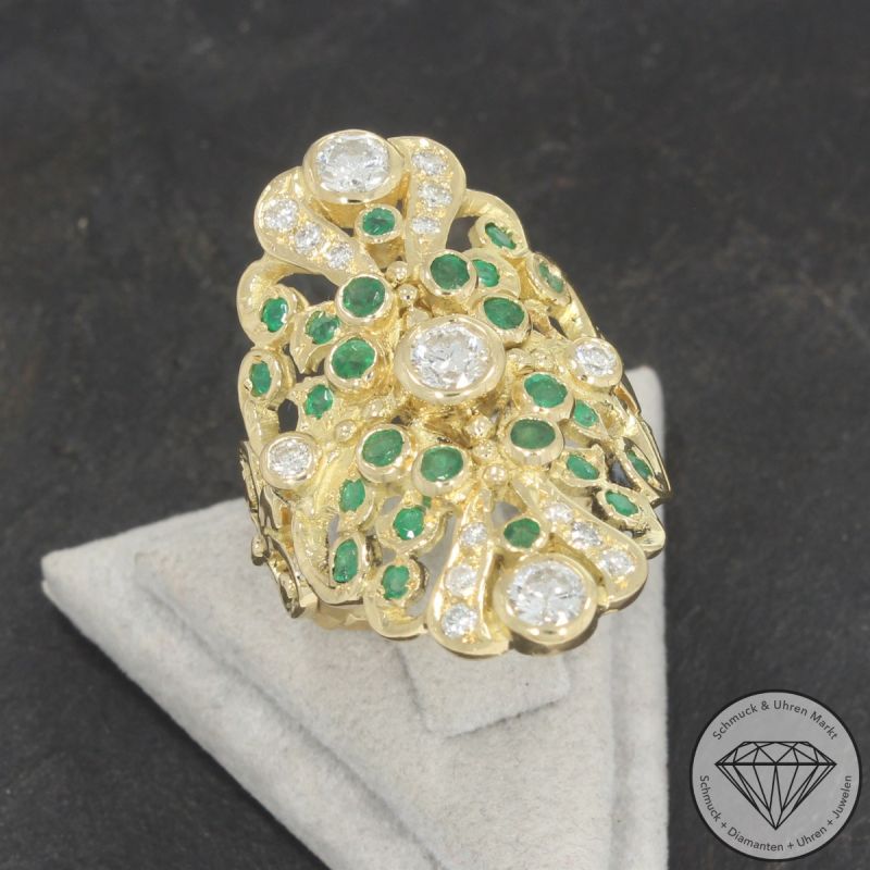 Wert 6900 € Brillant Smaragd Ring in 750er 18 K Gelbgold - 105642