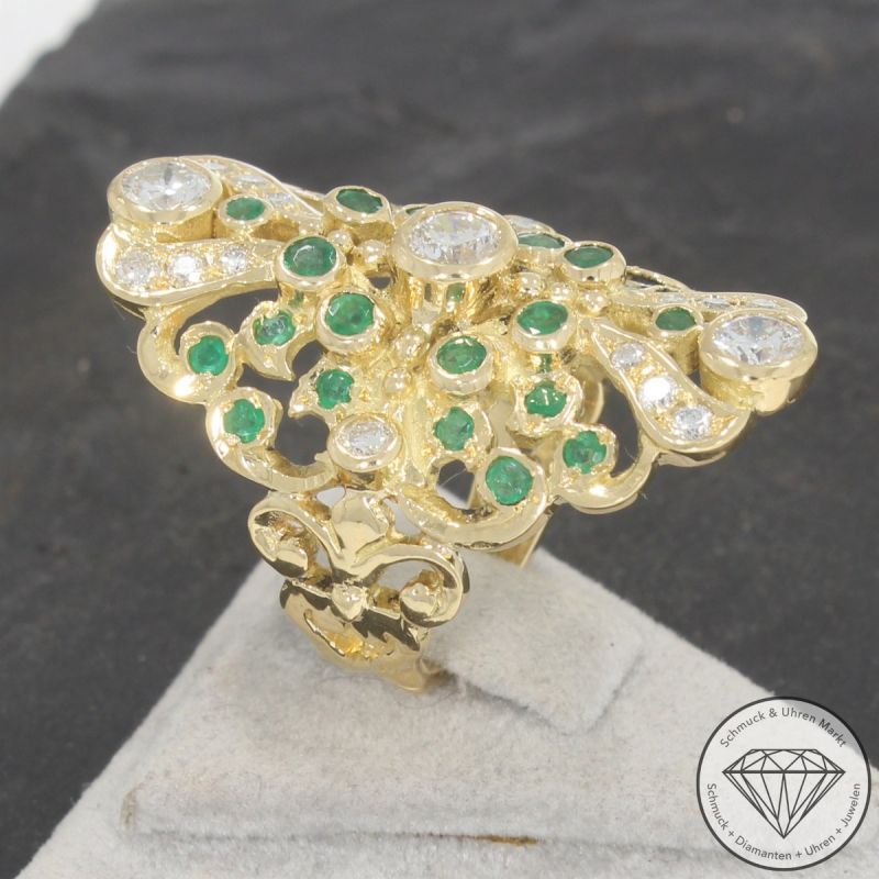 Wert 6900 € Brillant Smaragd Ring in 750er 18 K Gelbgold - 105642