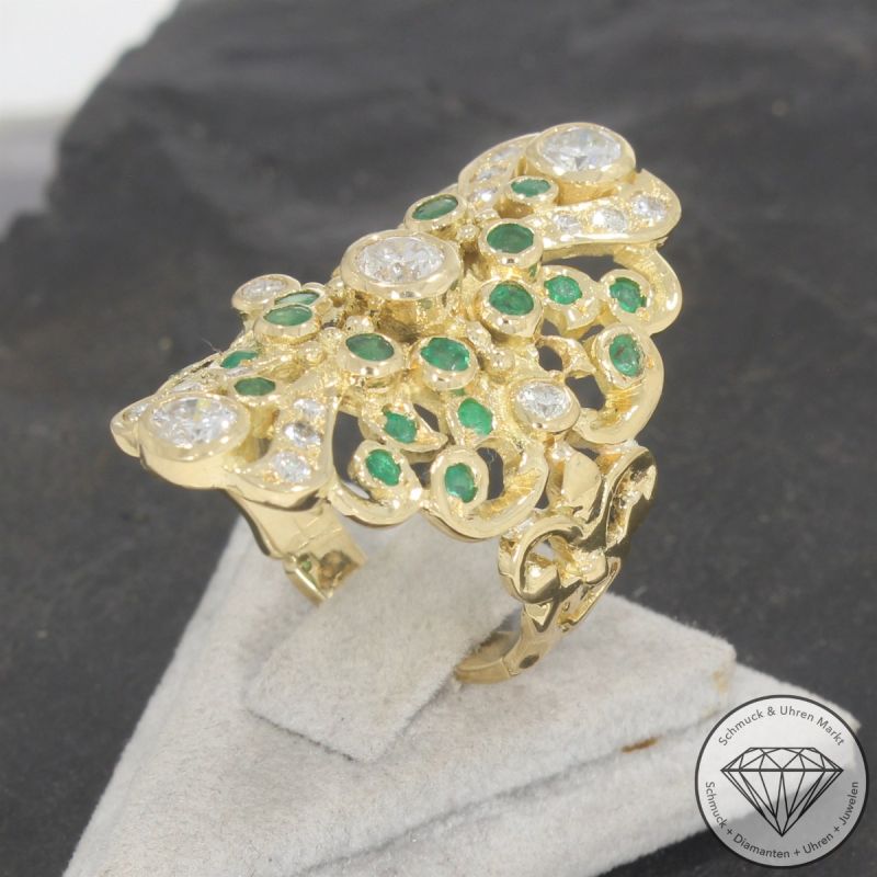 Wert 6900 € Brillant Smaragd Ring in 750er 18 K Gelbgold - 105642