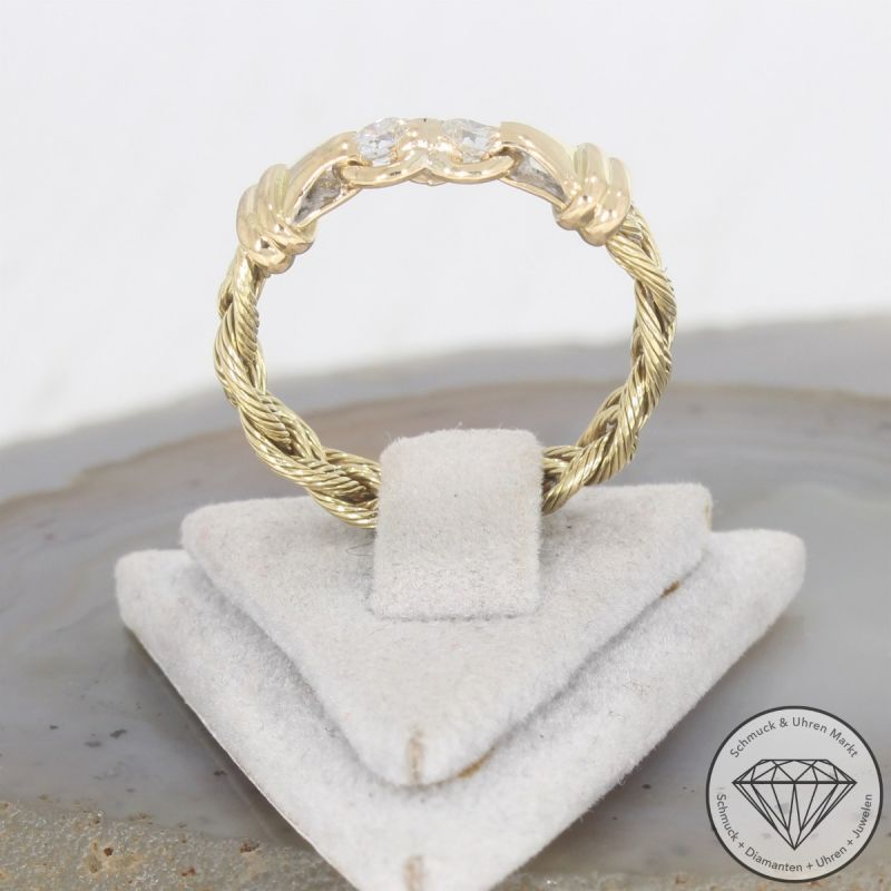 Wert 1990 € Brillant Ring lupenrein 750er/18 Karat Gelb Gold Größe 57 – 105679