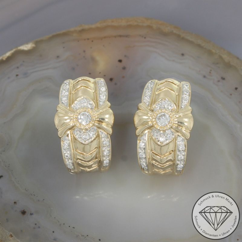 Wert 2450 € Brillant Ohrringe (ca. 0,50 carat) in 585er 14 K Gelbgold - 105688