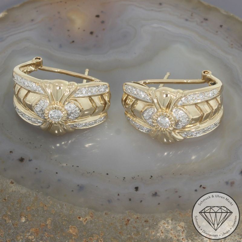 Wert 2450 € Brillant Ohrringe (ca. 0,50 carat) in 585er 14 K Gelbgold - 105688