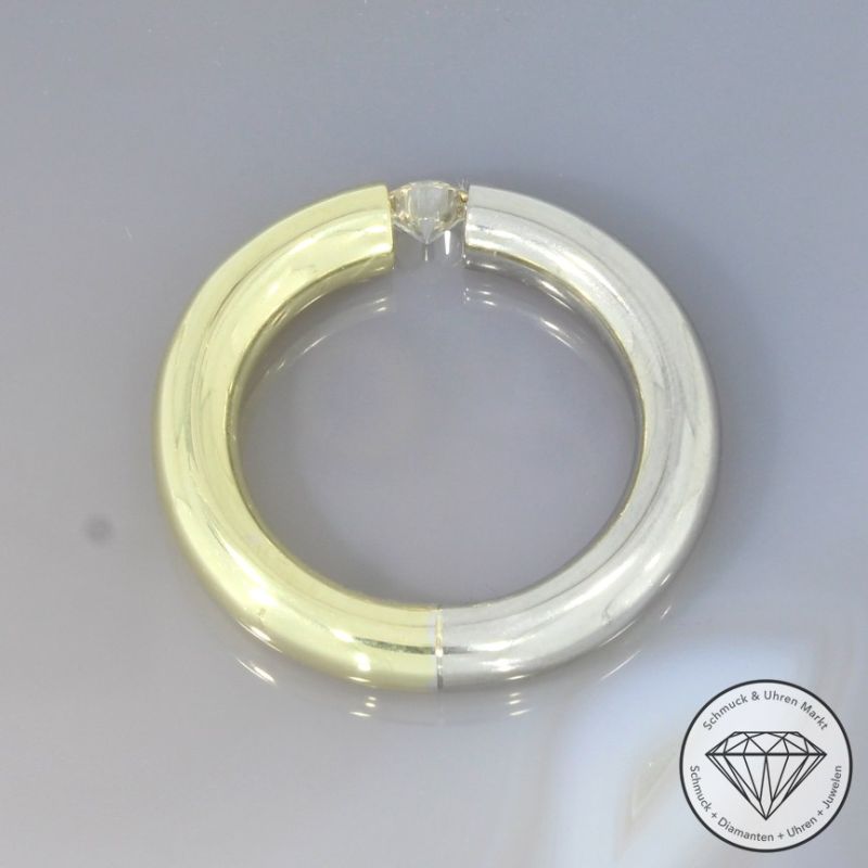 Wert 2450 € Bicolor Solitär Brillant Ring in 333er 8 K Gold - 105697