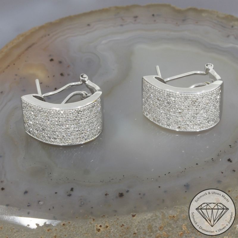 Wert 6890 € Diamant Ohrringe in 585er 14 K Weißgold - 105734