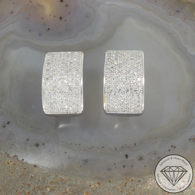 Wert 6890 € Diamant Ohrringe in 585er 14 K Weißgold - 105734