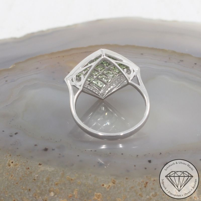 Wert 4250 € Brillant Saphir Ring in 585er 14 K Weißgold - 105737