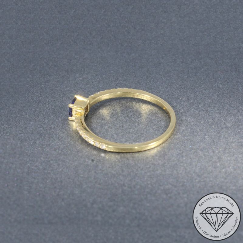 Wert 1790 € Brillant Saphir Ring in 585er 14 K Gelbgold - 105740