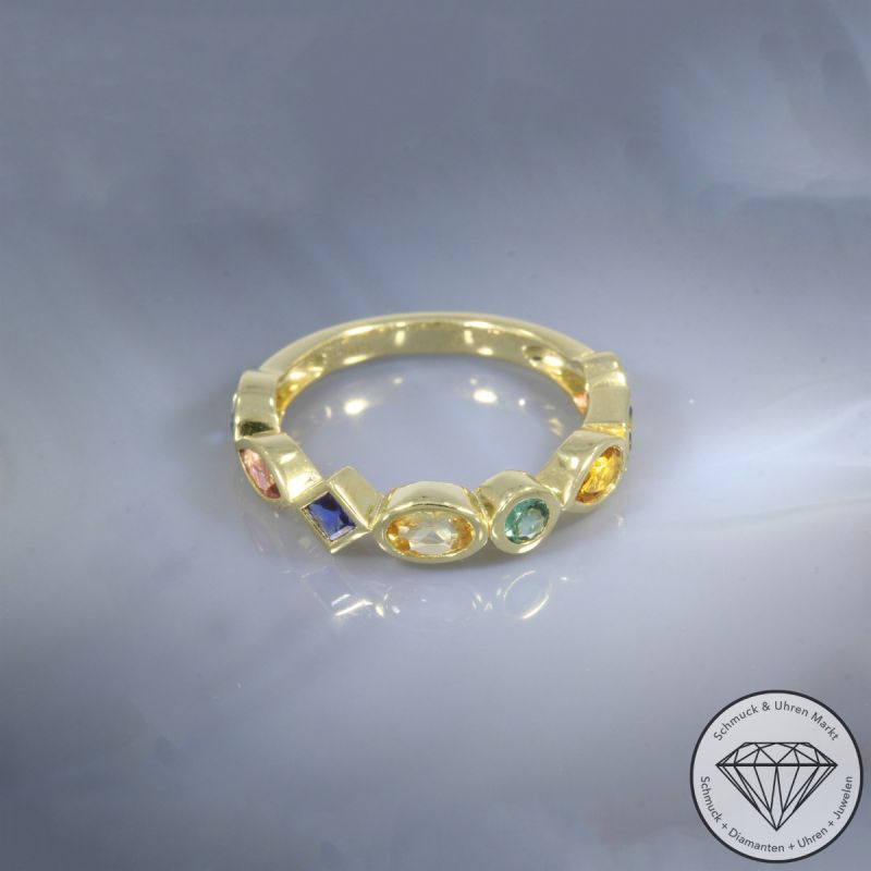 Wert 2290 € Farbedelstein Ring in 585er 14 K Gelbgold - 105741