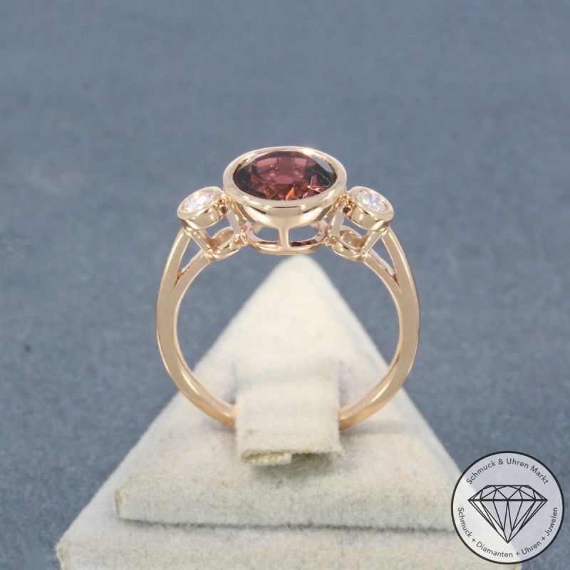 Wert 2690 € Brillant Turmalin Ring in 585er 14 K Rosegold - 105743