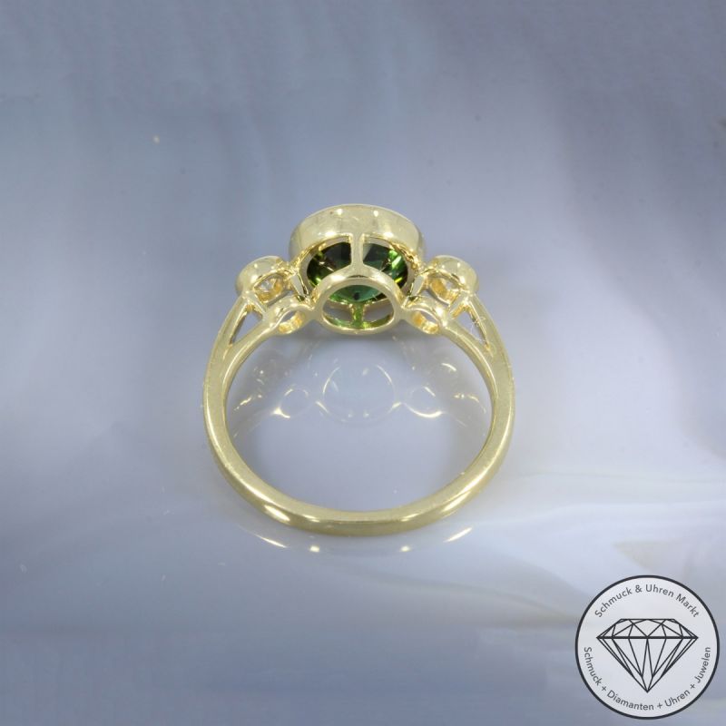 Wert 2690 € Brillant Turmalin Ring in 585er 14 K Gelbgold - 105744