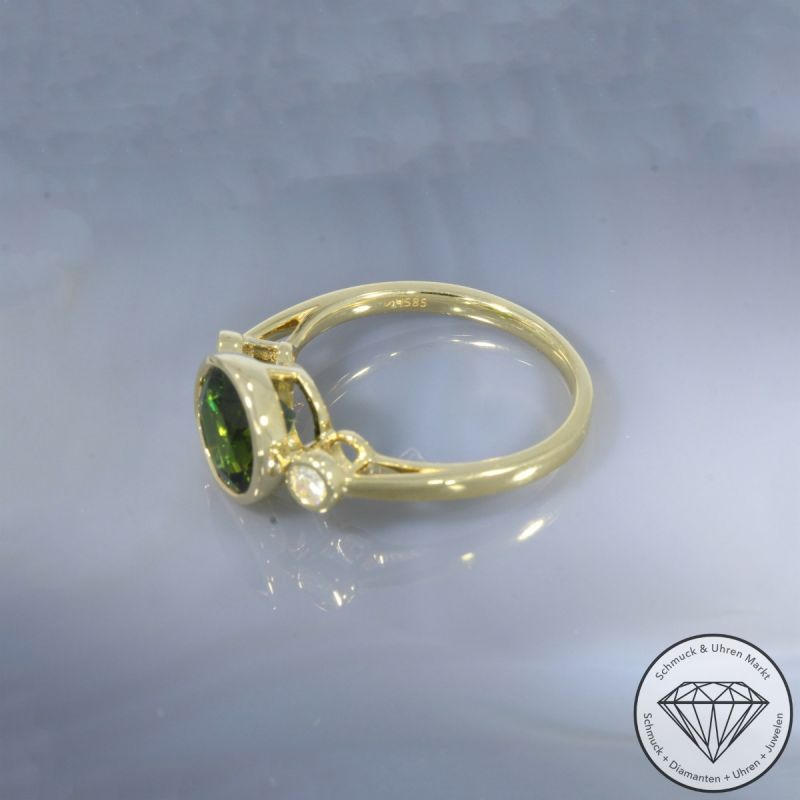 Wert 2690 € Brillant Turmalin Ring in 585er 14 K Gelbgold - 105744