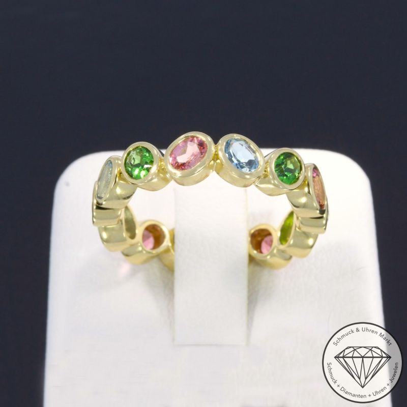 Wert 2890 € Aquamarin Turmalin Ring in 585er 14 K Gelbgold - 105745