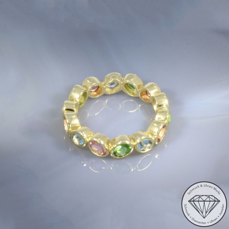 Wert 2890 € Aquamarin Turmalin Ring in 585er 14 K Gelbgold - 105745