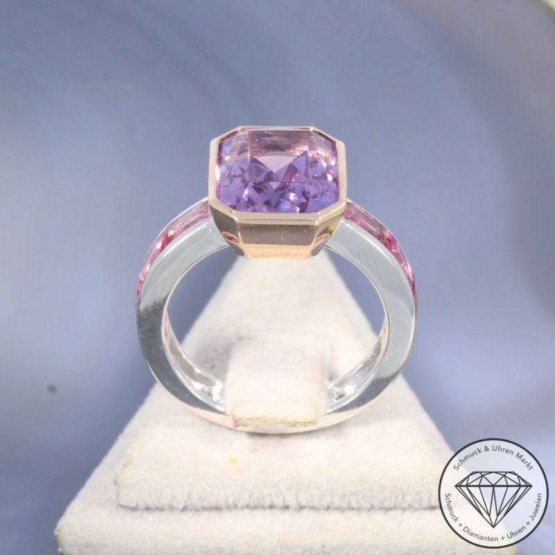 Wert 4090 € Bicolor Amethyst Turmalin Ring in 585er 14 K Gold - 105748