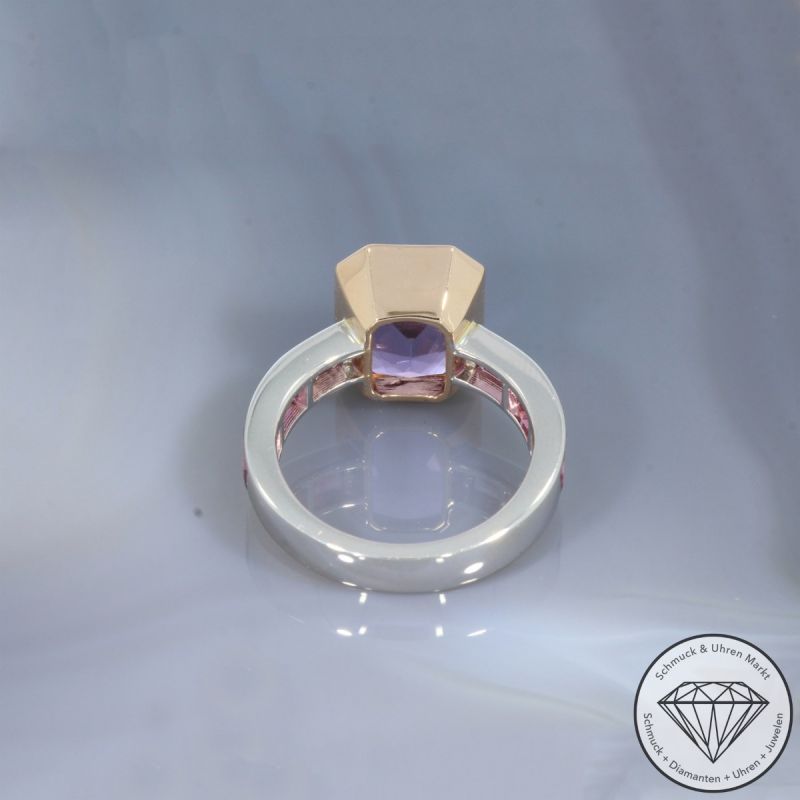 Wert 4090 € Bicolor Amethyst Turmalin Ring in 585er 14 K Gold - 105748