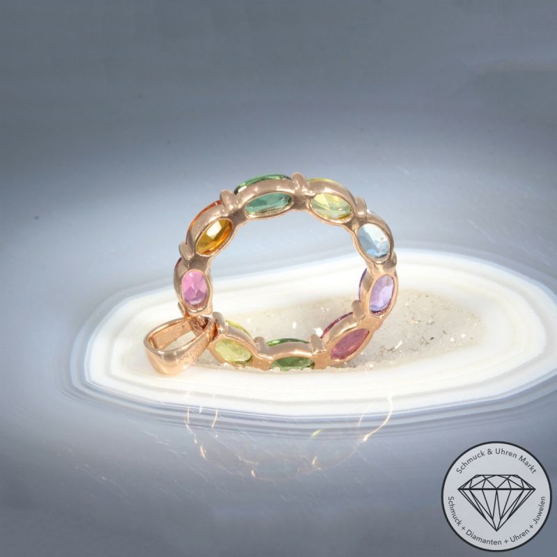 Wert 1350 € Farbedelstein Anhänger in 585er 14 K Rosegold - 105752