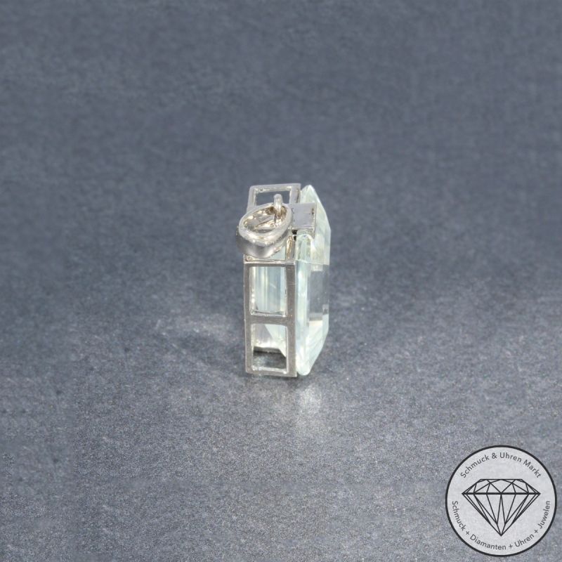 Wert 1490 € Aquamarin Anhänger in 585er 14 K Weißgold - 105758
