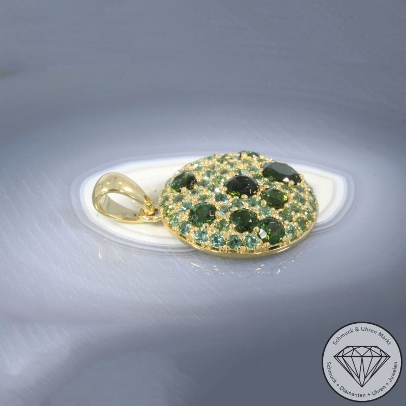 Wert 5090 € Turmalin Anhänger in 585er 14 K Gelbgold - 105760