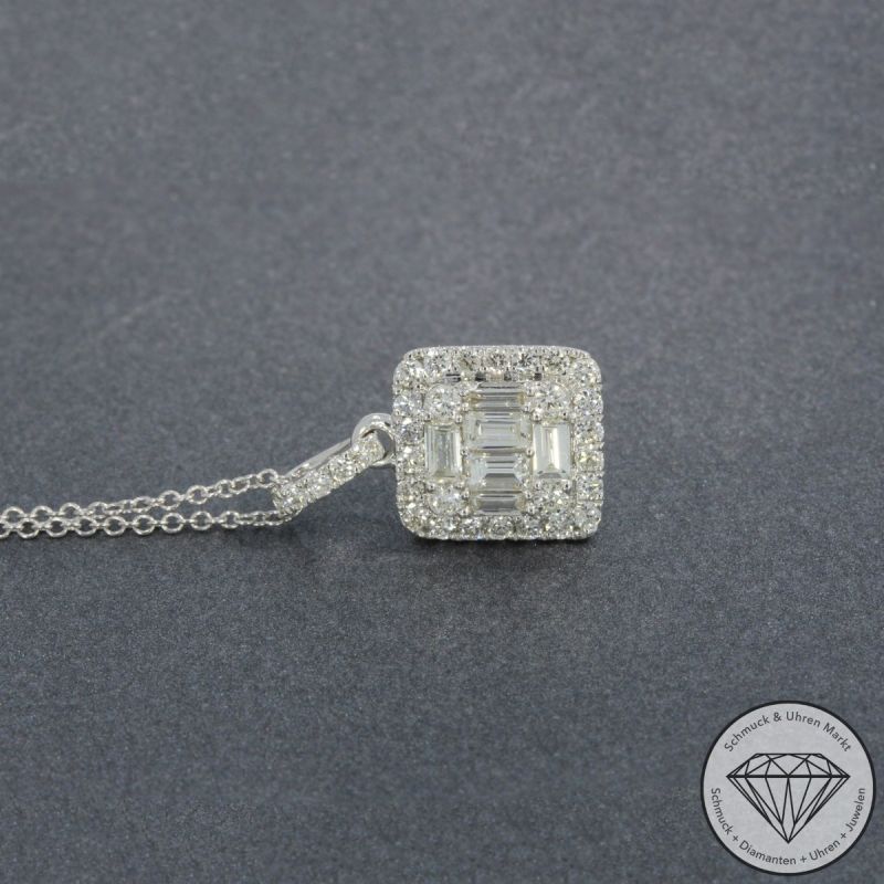 Wert 4190 € Brillant Diamant Anhänger & Kette in 585er 14 K Weißgold - 105761