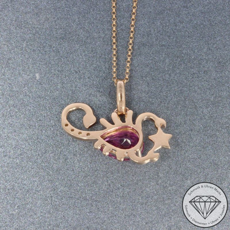 Wert 3390 € Brillant Turmalin Anhänger & Kette Scorpion in 585er 14 K Roségold - 105762
