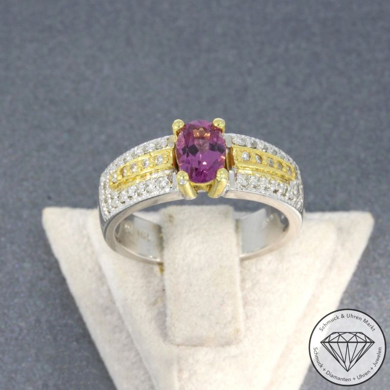 Wert 3190 € Bicolor Brillant Rubelith Ring in 750er 18 K Gold - 105773