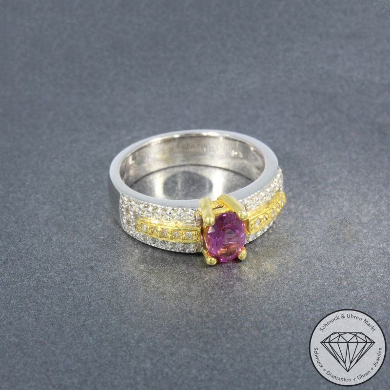Wert 3190 € Bicolor Brillant Rubelith Ring in 750er 18 K Gold - 105773