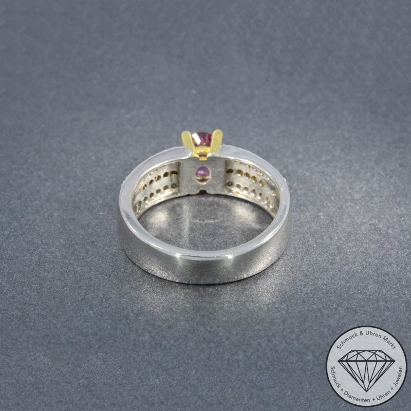 Wert 3190 € Bicolor Brillant Rubelith Ring in 750er 18 K Gold - 105773
