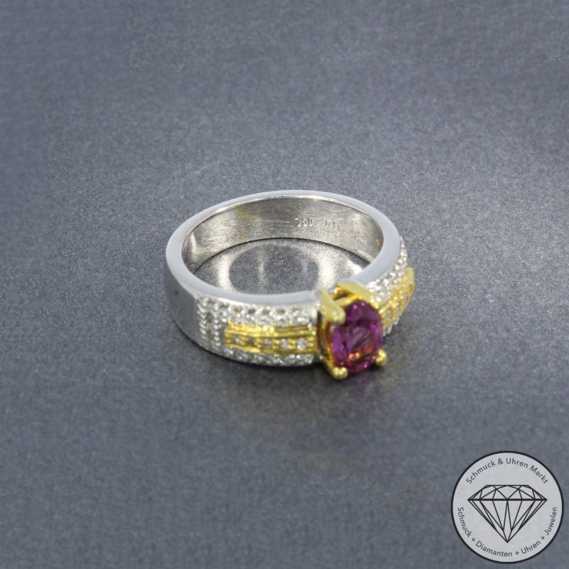 Wert 3190 € Bicolor Brillant Rubelith Ring in 750er 18 K Gold - 105773
