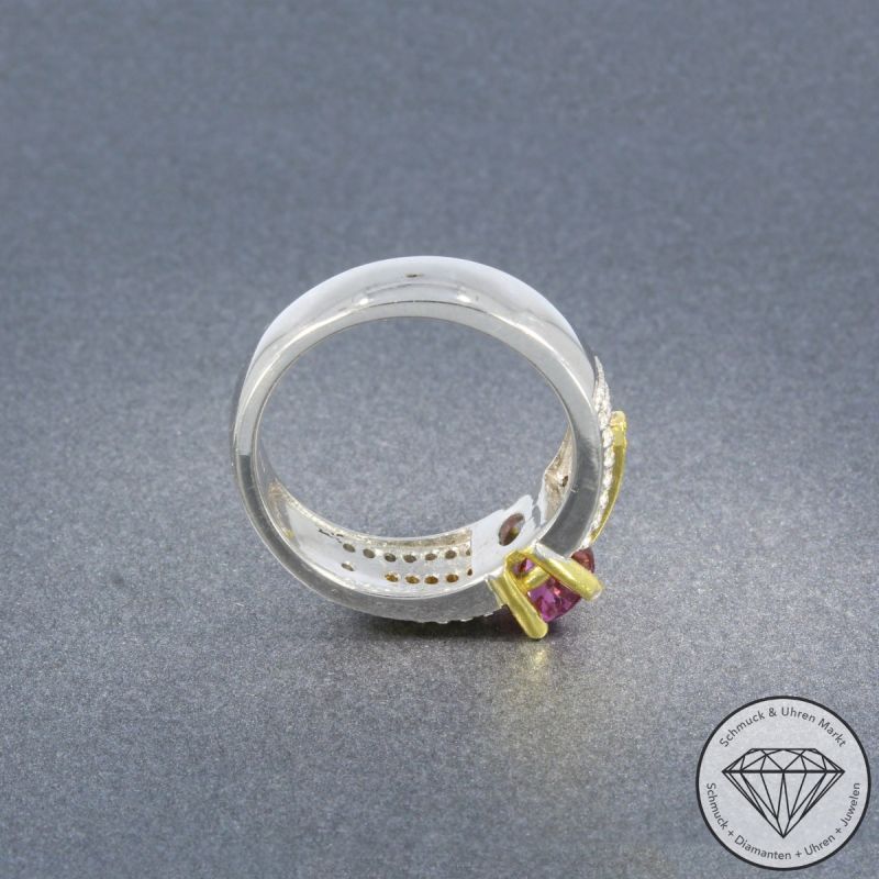 Wert 3190 € Bicolor Brillant Rubelith Ring in 750er 18 K Gold - 105773