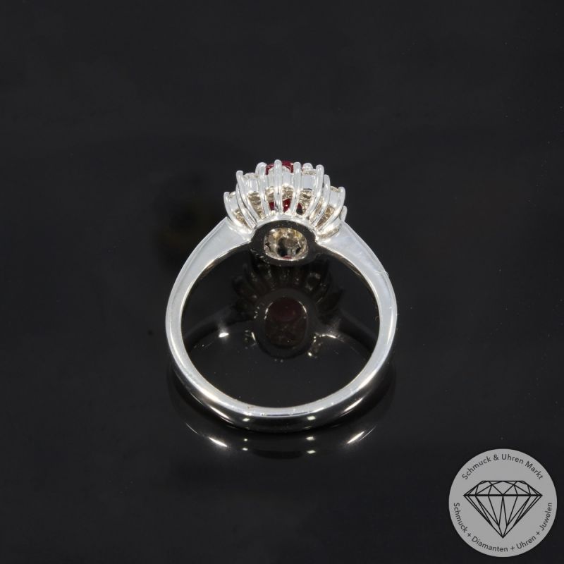 Wert 2790 € Brillant Rubin Ring in 750er 18 K Weißgold - 105774