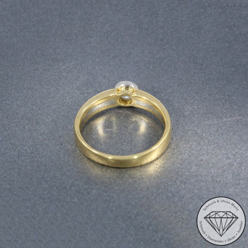 Wert 4990 € Hofacker Bicolor Solitär Diamant Ring in 750er 18 K Gold - 105797