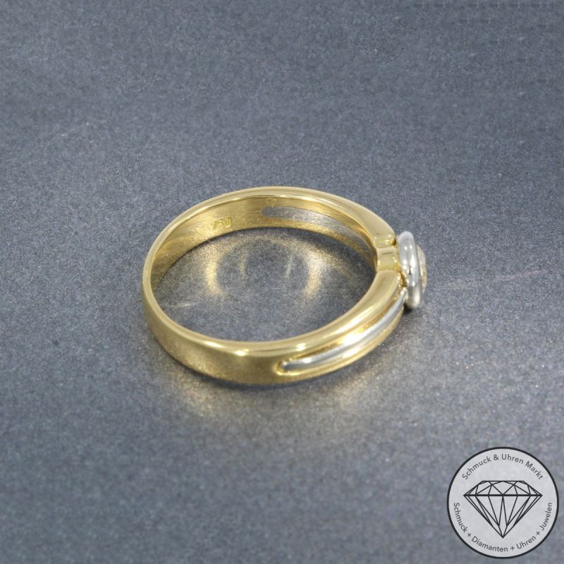 Wert 4990 € Hofacker Bicolor Solitär Diamant Ring in 750er 18 K Gold - 105797