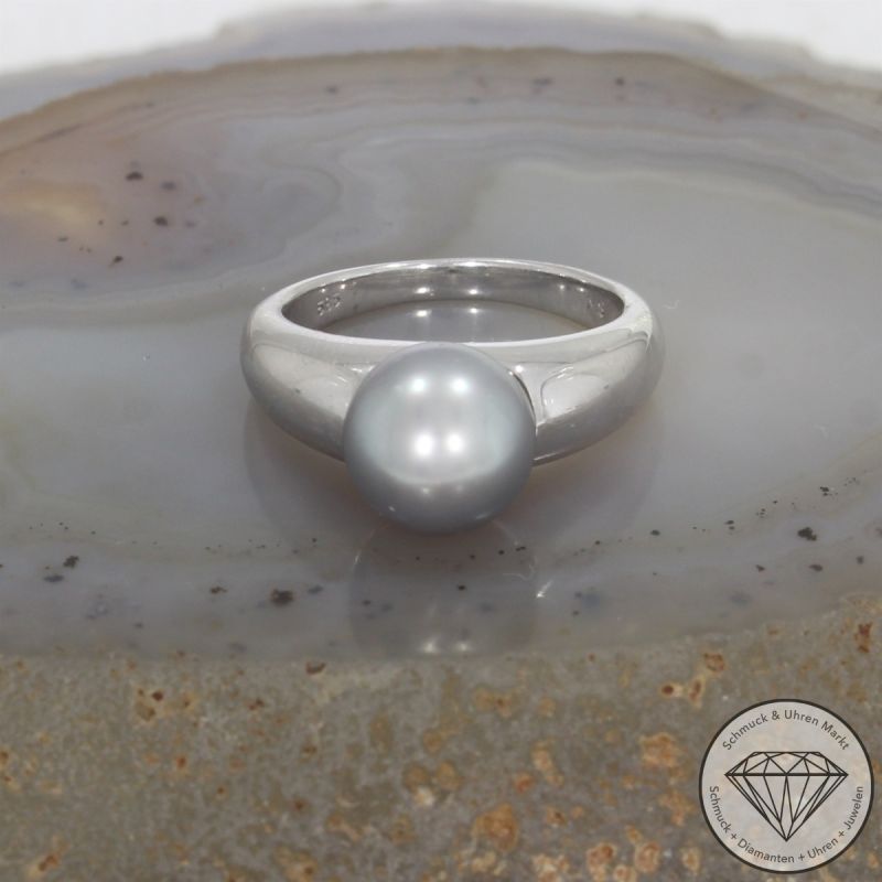 Wert 1490 € Perl Ring in 585er 14 K Weißgold - 105801