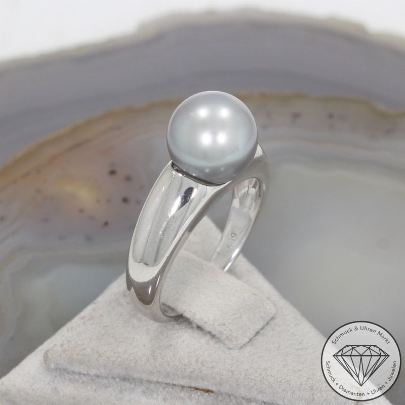 Wert 1490 € Perl Ring in 585er 14 K Weißgold - 105801