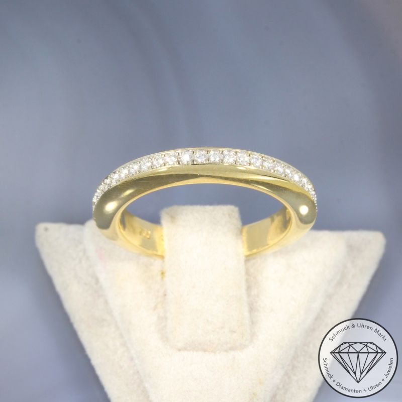 Wert 2450 € Halbmemory Brillant Ring (ca. 0,25 carat) in 750er 18 K Gelbgold - 105806