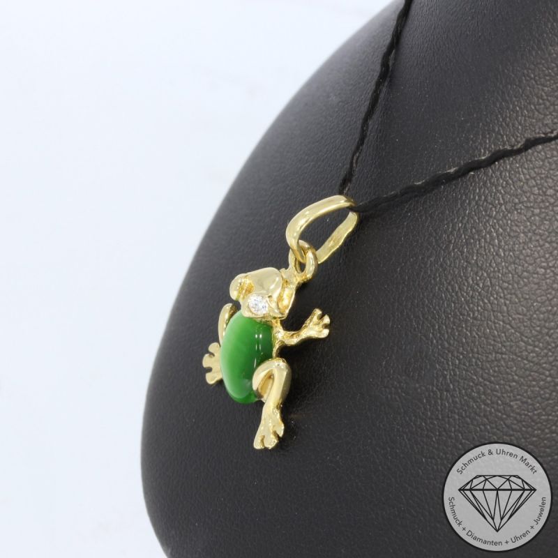 Wert 1250 € Brillant Tigeraugen Anhänger ohne Kette 585er/14 Karat Gelb Gold Länge 2,0 cm – 105808