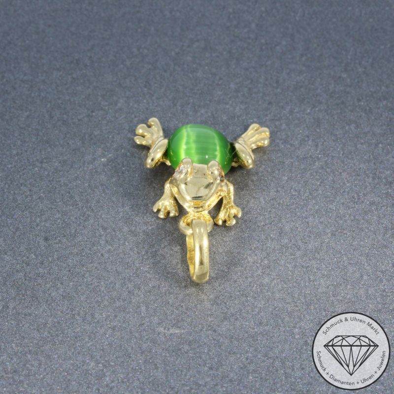 Wert 1250 € Brillant Tigeraugen Anhänger ohne Kette 585er/14 Karat Gelb Gold Länge 2,0 cm – 105808