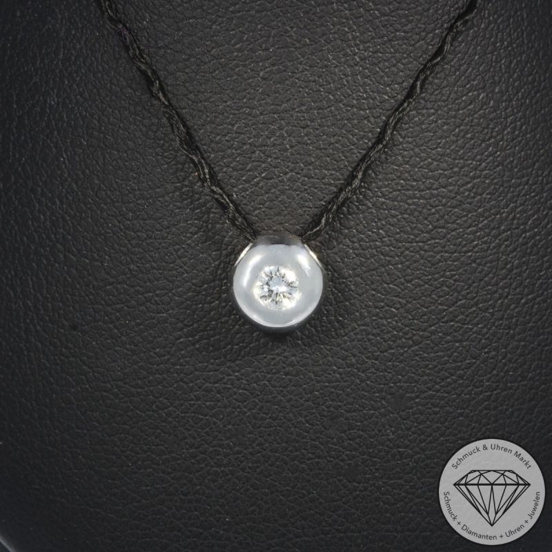 Wert 790 € Solitär Brillant Anhänger (ca. 0,15 carat) in 585er 14 K Weißgold - 105814