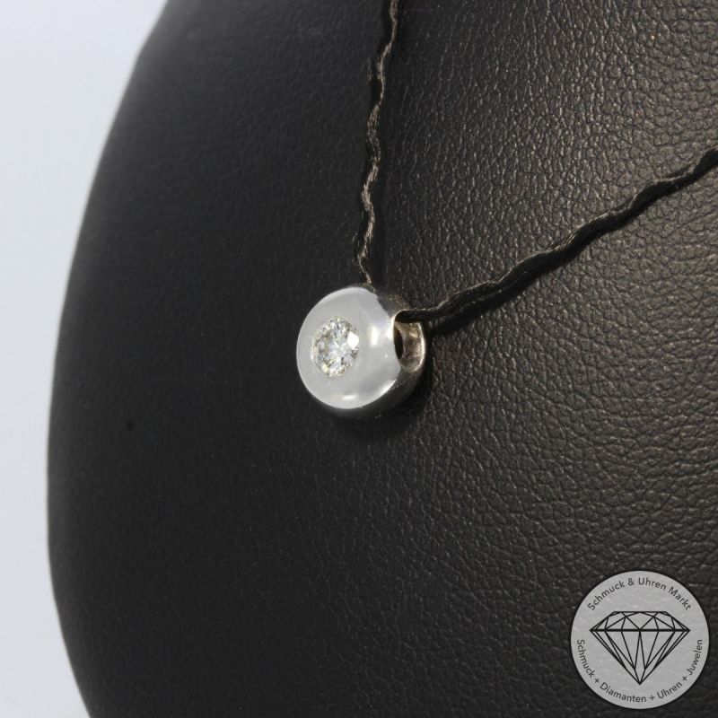 Wert 790 € Solitär Brillant Anhänger (ca. 0,15 carat) in 585er 14 K Weißgold - 105814