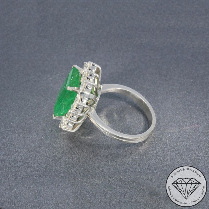 Wert 6550 € Brillant Smaragd Ring in 750er 18 K Weißgold - 105816