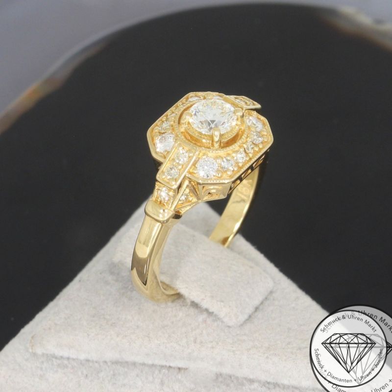 Wert 3850 € Brillant Ring in 750er 18 K Gelbgold AIG - 105817