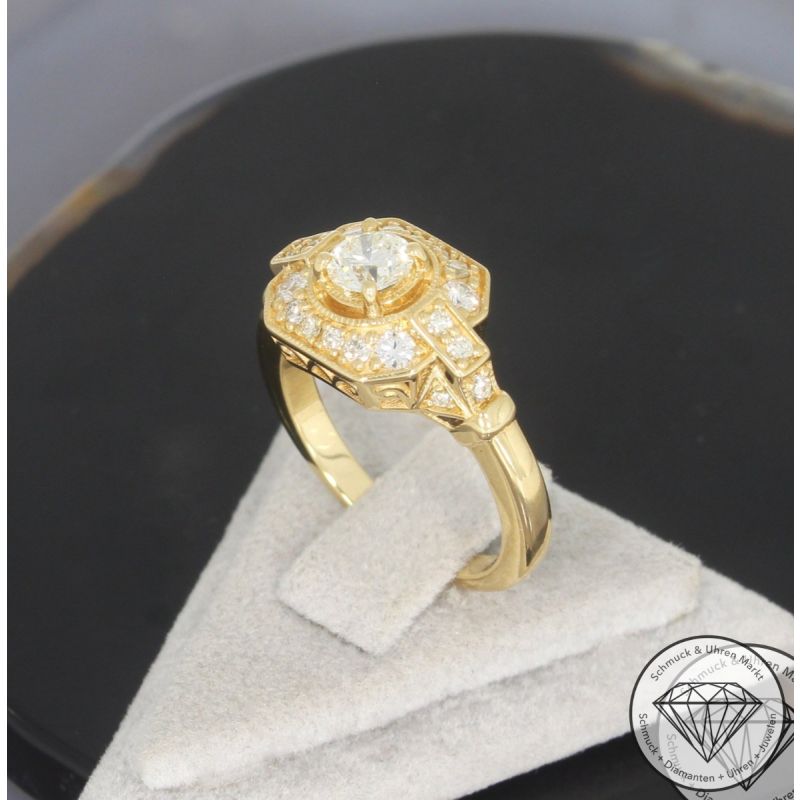 Wert 3850 € Brillant Ring in 750er 18 K Gelbgold AIG - 105817
