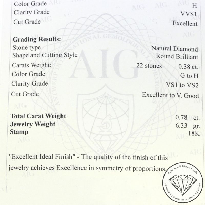 Wert 3850 € Brillant Ring in 750er 18 K Gelbgold AIG - 105817