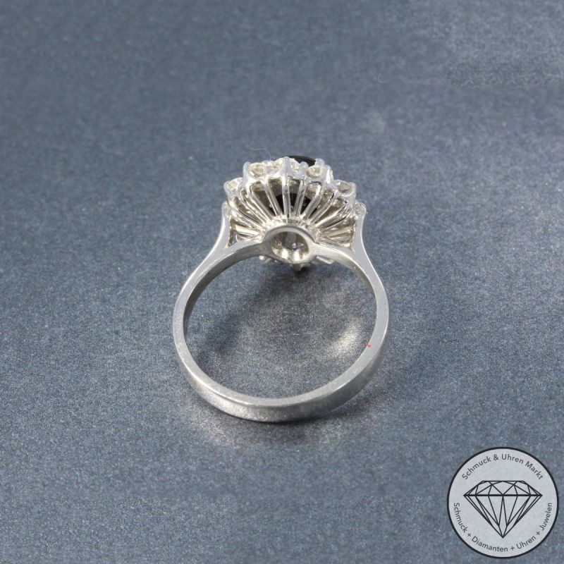 Wert 2950 € Brillant Saphir Ring in 750er 18 K Weißgold - 105825