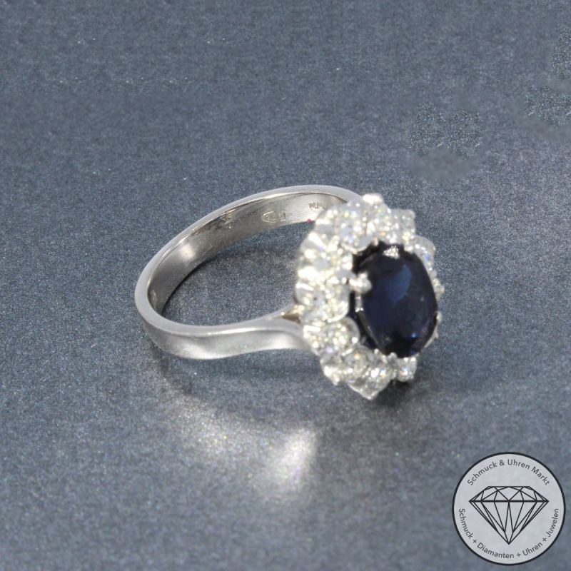Wert 2950 € Brillant Saphir Ring in 750er 18 K Weißgold - 105825